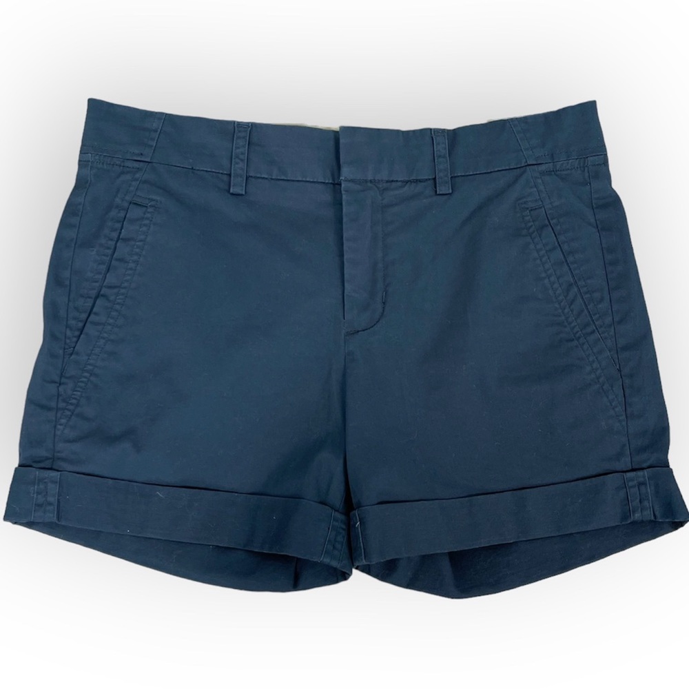 Vince Rolled Cuffed Chino Shorts Blue NWT Classic Preppy Women’s Size 2 - Picture 5 of 15